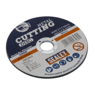 Sealey 100 x 3mm Cutting Disc 16mm Bore (5024209464895) PTC/100C