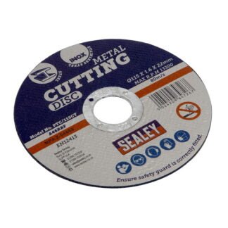 Sealey 115 x 1.6mm Cutting Disc 22mm Bore (5024209647267) PTC/115CT