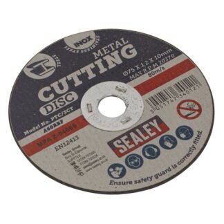 Sealey 75 x 1.2mm Cutting Disc 10mm Bore (5051747340121) PTC/3CT