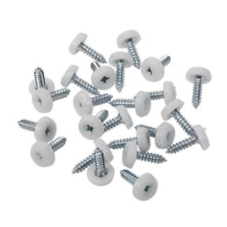 Sealey Numberplate Screw with Plastic Enclosed Head 4.8 x 18mm, White - Pack of 50 (5054511051568) PTNP1