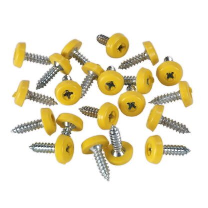 Sealey Numberplate Screw with Plastic Enclosed Head 4.8 x 18mm, Yellow - Pack of 50 (5054511051575) PTNP2