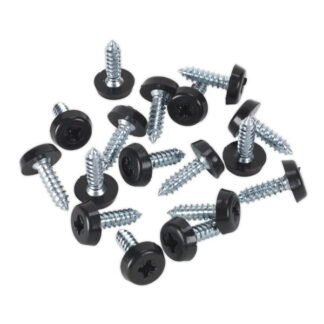 Sealey Numberplate Screw with Plastic Enclosed Head 4.8 x 18mm, Black - Pack of 50 (5054511051582) PTNP3