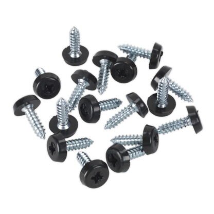 Sealey Numberplate Screw with Plastic Enclosed Head 4.8 x 18mm, Black - Pack of 50 (5054511051582) PTNP3