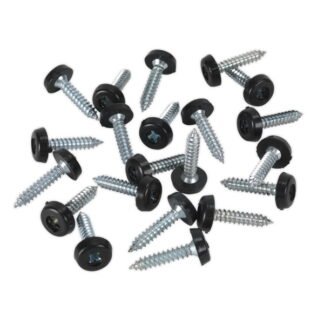 Sealey Numberplate Screw with Plastic Enclosed Head 4.8 x 24mm, Black - Pack of 50 (5054511051629) PTNP7