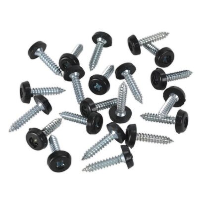 Sealey Numberplate Screw with Plastic Enclosed Head 4.8 x 24mm, Black - Pack of 50 (5054511051629) PTNP7