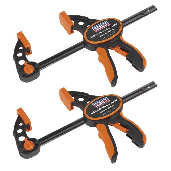Sealey Quick Bar Clamp Set 150mm 2pc (5054630192760) QBC1502