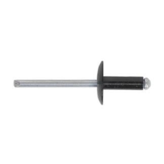 Sealey Aluminium Large Flange Rivet 4 x 10mm, Black - Pack of 200 (5054511360172) RAB4010L