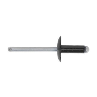 Sealey Aluminium Large Flange Rivet 4 x 14mm, Black - Pack of 200 (5054511378498) RAB4014L