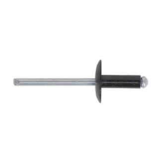Sealey Aluminium Large Flange Rivet 4.8 x 18mm, Black - Pack of 200 (5054511358148) RAB4818L