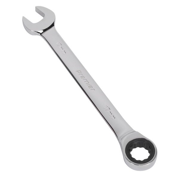 Sealey Premier Combination Ratchet Spanner 17mm (5024209038652) RCW17
