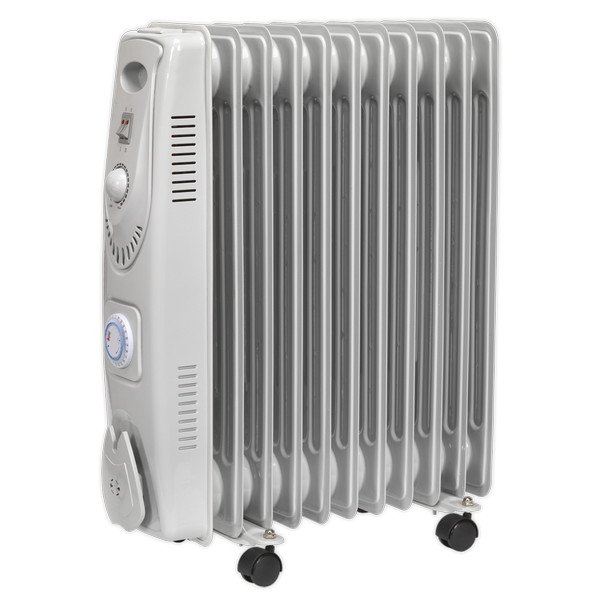 Sealey 11- Element Oil Filled Radiator with Timer 2500W/230V (5051747786479) RD2500T