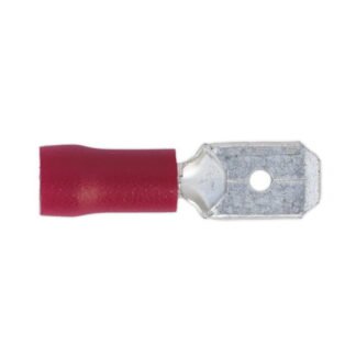 Sealey Push- On Male Terminal 6.3mm, Red - Pack of 100 (5054511012590) RT22