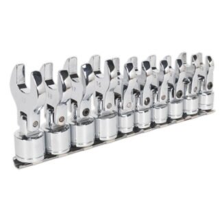 Siegen (Sealey) Siegen Flexible Crow s Foot Open- End Spanner Set 3/8IN Sq Drive 10pc (5051747788367) S01043