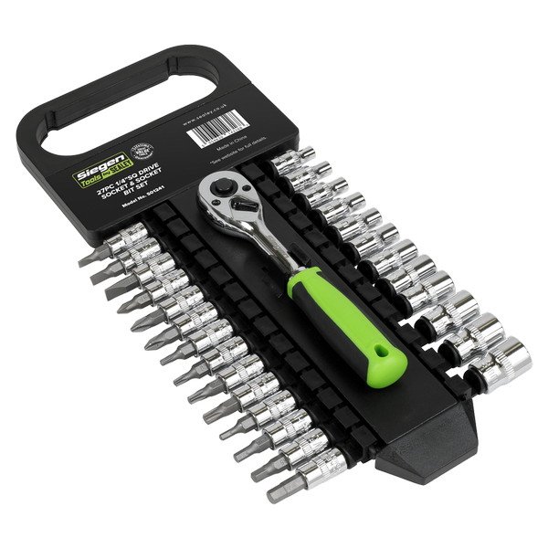 Siegen (Sealey) Siegen Socket & Socket Bit Set 1/4IN Sq Drive 27pc (5054630143168) S01241