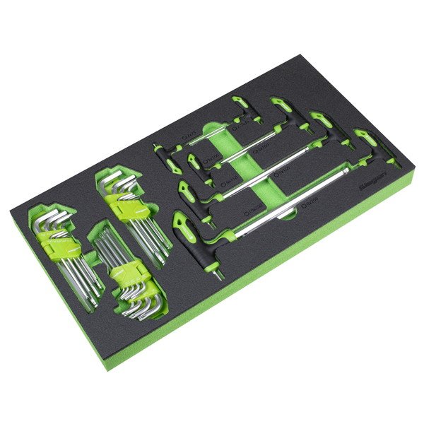 Siegen (Sealey) Siegen T- Handle & Standard Hex/TRX- Star* Key Set with Tool Tray 35pc (5054630391712) S01280