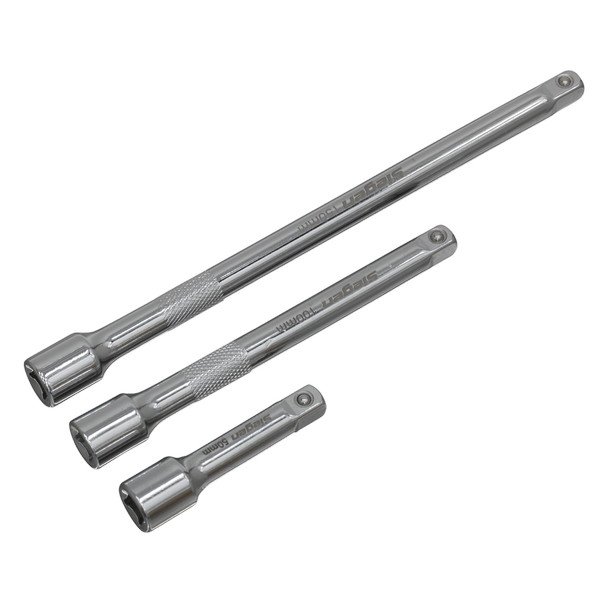 Siegen (Sealey) Siegen Extension Bar Set 1/4IN Sq Drive 3pc (5054511784954) S0718