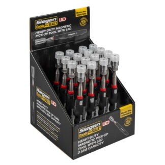 Siegen (Sealey) Siegen Heavy- Duty Magnetic Pick- Up Tool with LED 3.6kg Capacity - Display Box of 16 (5051747579989) S0903DB