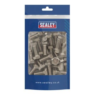 Sealey Stainless Steel Hex Head Set Screw M10 X 25 A2, DIN 933 - Pack of 25 (5054630483943) S1025