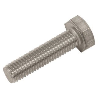 Sealey Stainless Steel Hex Head Set Screw DIN 933 - M10 X 40 A2 - Pack of 25 (5054630486661) S1040