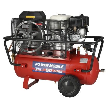 Sealey 50L Belt Drive Air Compressor with Petrol Engine 5.5hp (5051747521193) SA5055