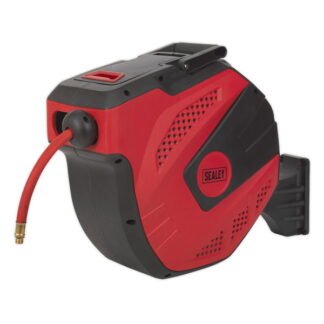 Sealey 30m Auto- Rewind Control Rubber Air Hose Reel 10mm ID (5051747343634) SA824