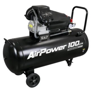 Sealey 100L V- Twin Direct Drive Air Compressor 3hp (5054630385940) SAC10030VA