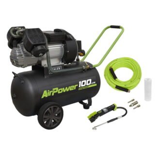 Sealey 100L Direct Drive V- Twin Air Compressor 3hp with Air Accessory Kit (5054630307775) SAC10030VEKIT