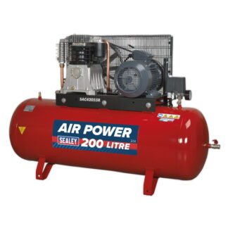 Sealey 200L Belt Drive Air Compressor with Cast Cylinders 5.5hp 2- Stage (5051747560895) SAC42055B