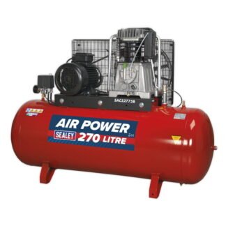 Sealey 270L Belt Drive Air Compressor with Cast Cylinders 7.5hp 2- Stage (5051747560901) SAC52775B
