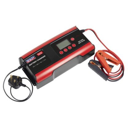 Sealey 12/24V Compact Smart Battery Charger and Maintainer 25A (5054630468278) SCBC25