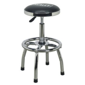 Sealey Pneumatic Stool Heavy- Duty Workshop with Adjustable Height Swivel Seat (5054511151800) SCR17