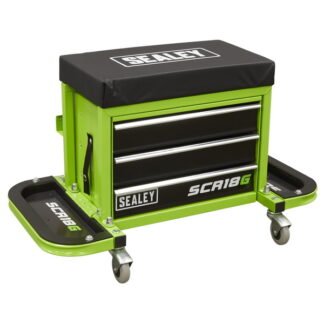 Sealey Mechanic s Utility Seat & Toolbox - Green (5054511876918) SCR18G