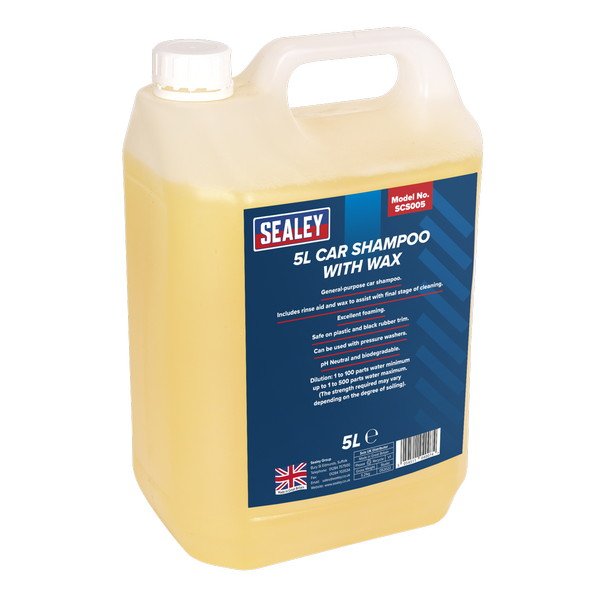 Sealey Car Shampoo with Wax 5L (5054511040074) SCS005