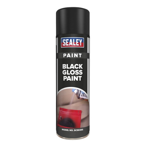 Sealey Gloss Paint 500ml - Black (5054511075014) SCS025S