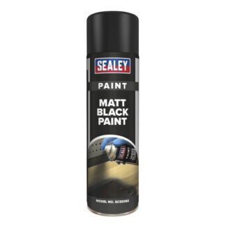 Sealey Matt Paint 500ml, Black - Pack of 6 (5054511062625) SCS026