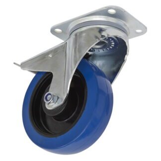 Sealey 160mm Castor Wheel with Swivel Plate & Total Lock (5054511762907) SCW3160SPL