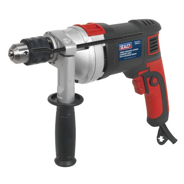 Sealey 13mm Variable Speed Hammer Drill with Reverse 850W/230V (5024209624244) SD800