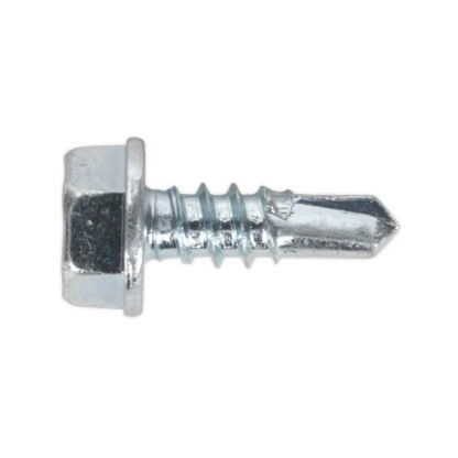 Sealey Zinc Plated Self- Drilling Hex Head Screw 4.2 x 13mm - Pack of 100 (5054511038118) SDHX4213