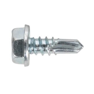 Sealey Zinc Plated Self- Drilling Hex Head Screw 4.8 x 13mm - Pack of 100 (5054511037982) SDHX4813