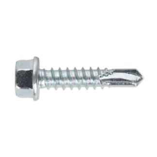 Sealey Zinc Plated Self- Drilling Hex Head Screw 5.5 x 25mm - Pack of 100 (5054511038071) SDHX5525