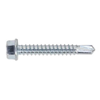 Sealey Zinc Plated Self- Drilling Hex Head Screw 5.5 x 38mm - Pack of 100 (5054511038057) SDHX5538