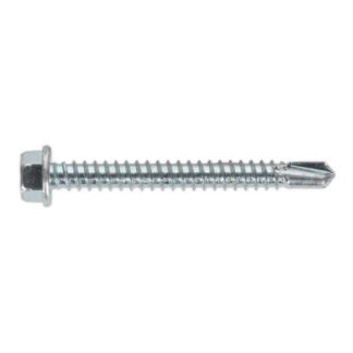 Sealey Zinc Plated Self- Drilling Hex Head Screw 5.5 x 50mm - Pack of 100 (5054511057232) SDHX5550