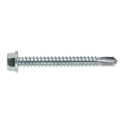 Sealey Zinc Plated Self- Drilling Hex Head Screw 5.5 x 50mm - Pack of 100 (5054511057232) SDHX5550