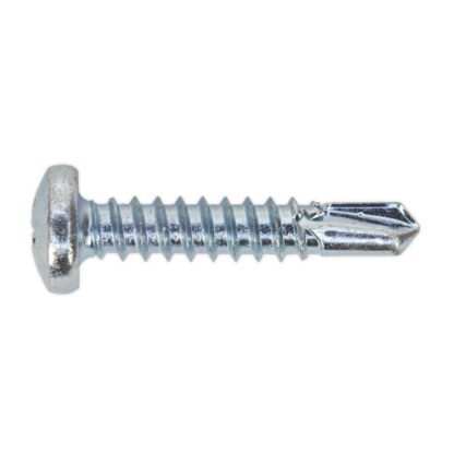 Sealey Zinc Plated Self- Drilling Pan Head Phillips Screw 4.8 x 25mm - Pack of 100 (5054511038156) SDPH4825