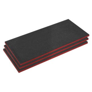 Sealey Easy Peel Shadow Foam® 1200 x 550 x 30mm, Red/Black - Pack of 3 (5054630089213) SFPK30R