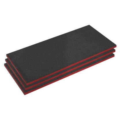 Sealey Easy Peel Shadow Foam® 1200 x 550 x 30mm, Red/Black - Pack of 3 (5054630089213) SFPK30R