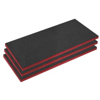 Sealey Easy Peel Shadow Foam® 1200 x 550 x 50mm, Red/Black - Pack of 3 (5054630089558) SFPK50R