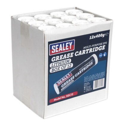 Sealey EP2 Lithium Grease Cartridge 400g - Pack of 12 (5051747607057) SGC12