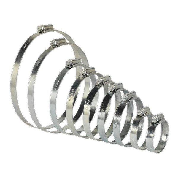 Sealey Zinc Plated Hose Clip Assortment 44- 160mm 26pc (5054511003956) SHCS2