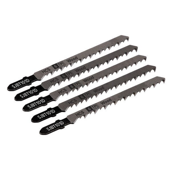 Sealey Jigsaw Blade for Hard Wood 100mm 6tpi - Pack of 5 (5054511705416) SJBT101D